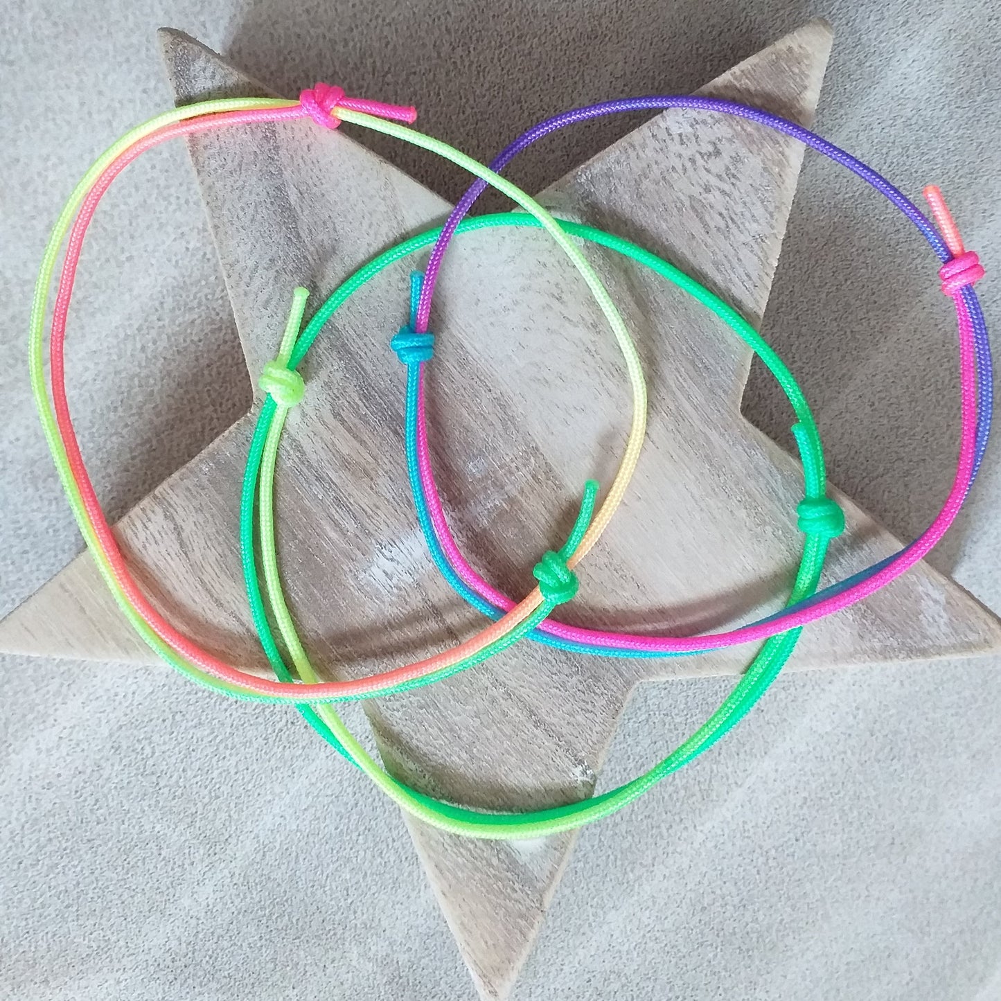 Rainbow cord anklets