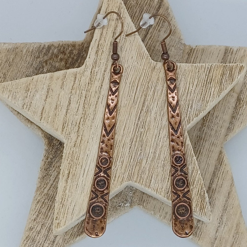 Copper dangle earrings