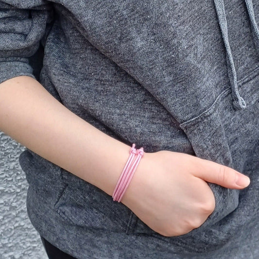 Cute light pink sliding knot bracelet