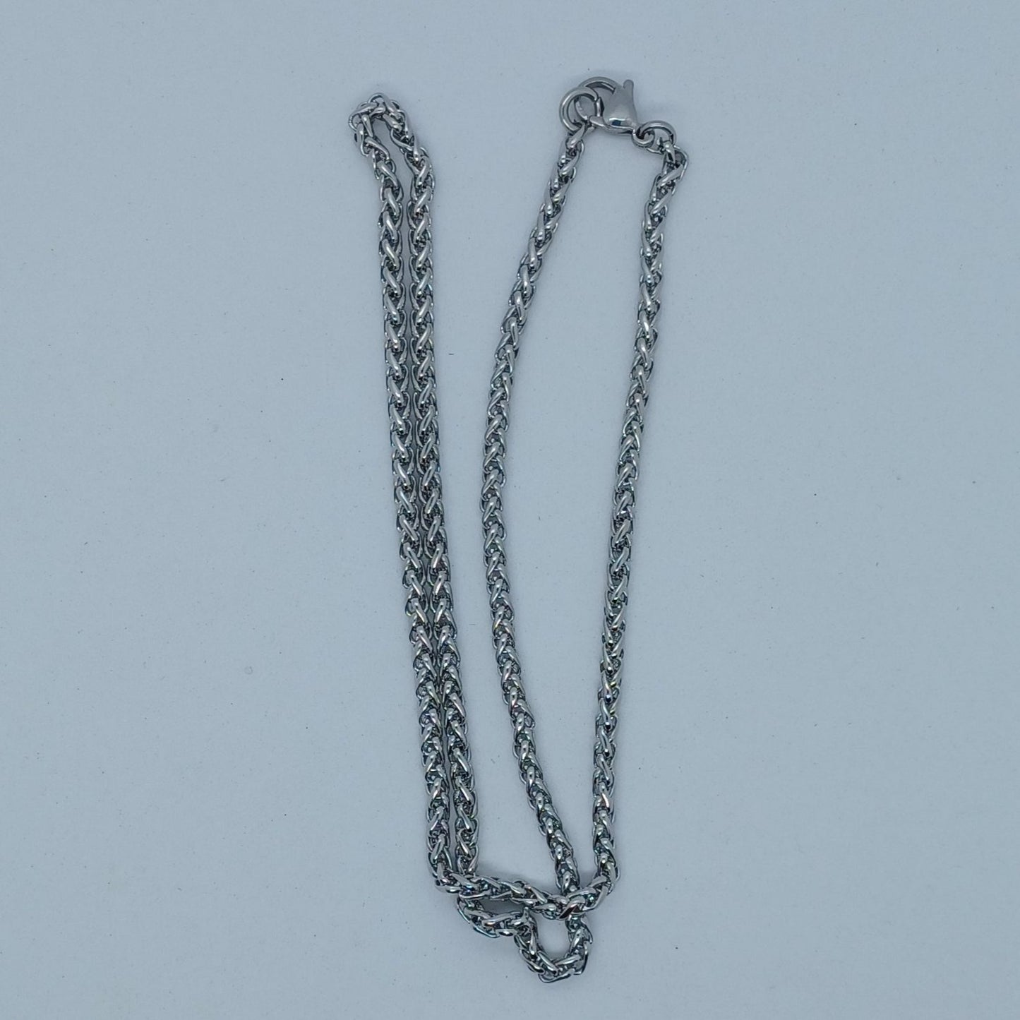 Men's stainless steel wheat chain necklace