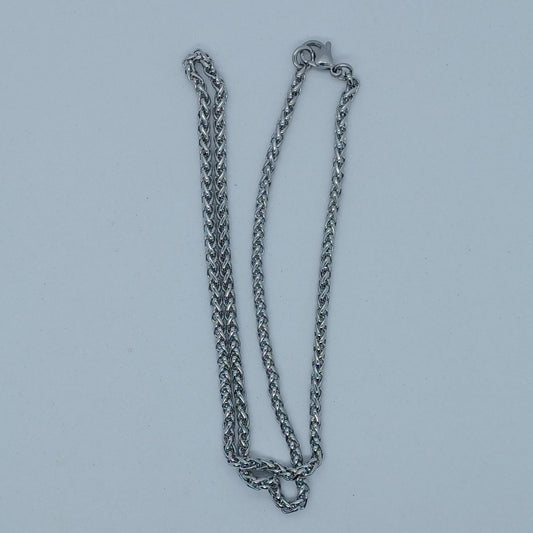 Men's stainless steel wheat chain necklace