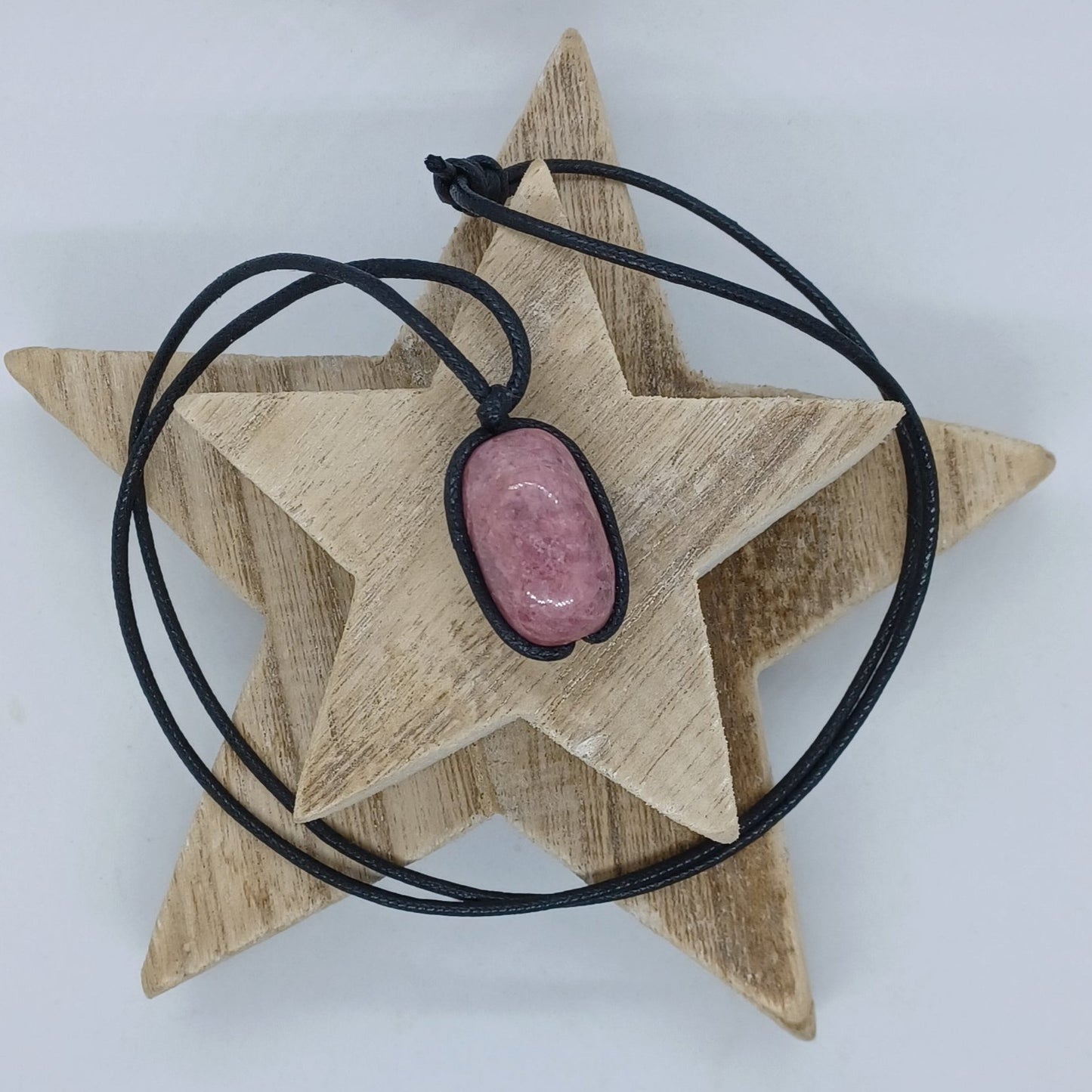 Rhodonite bean necklace