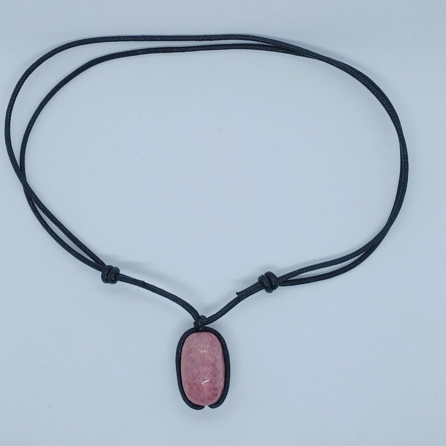 Rhodonite bean necklace