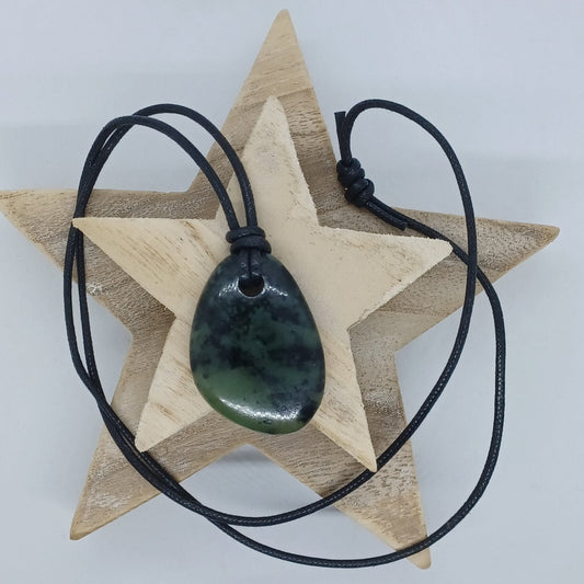 Nephrite Jade pendant sliding knot necklace