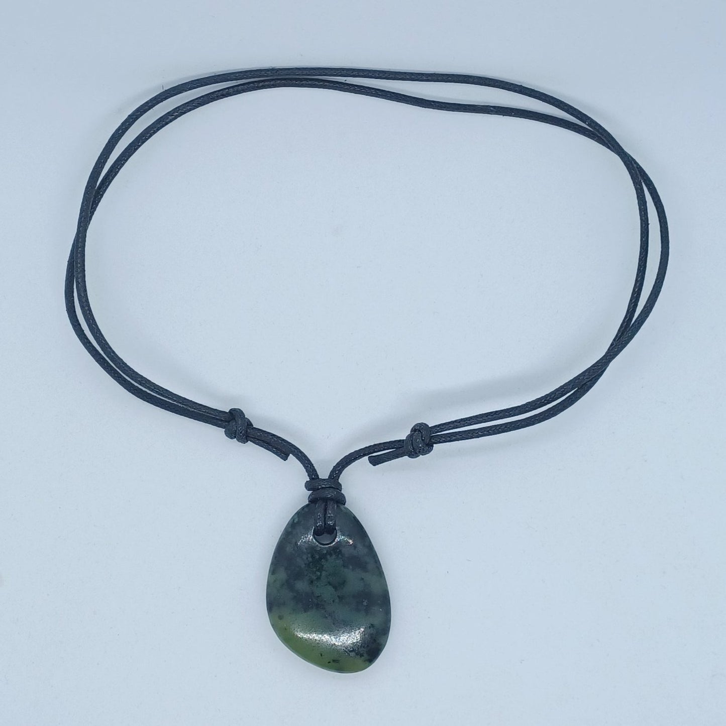 Nephrite Jade pendant sliding knot necklace