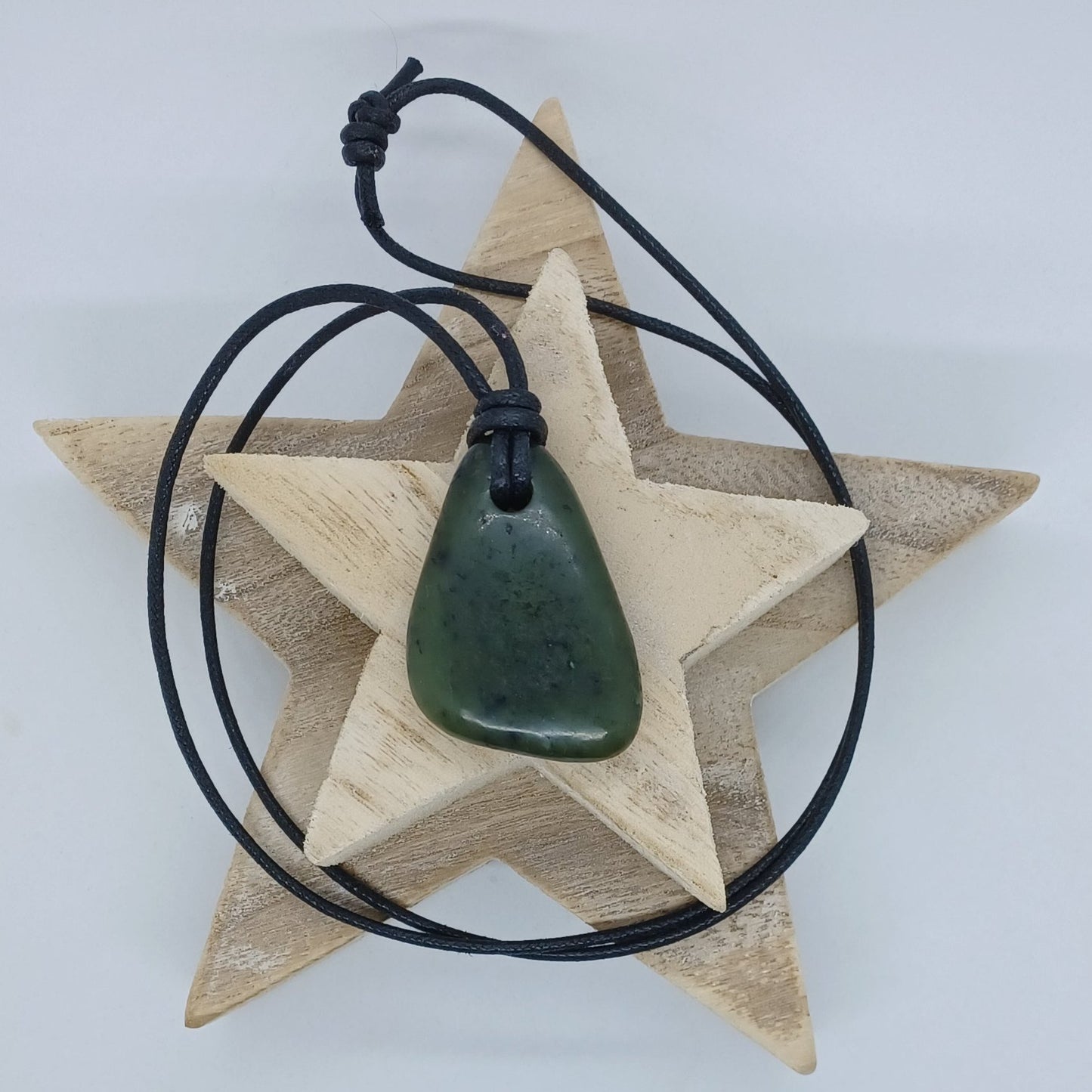 Nephrite Jade triangle pendant necklace