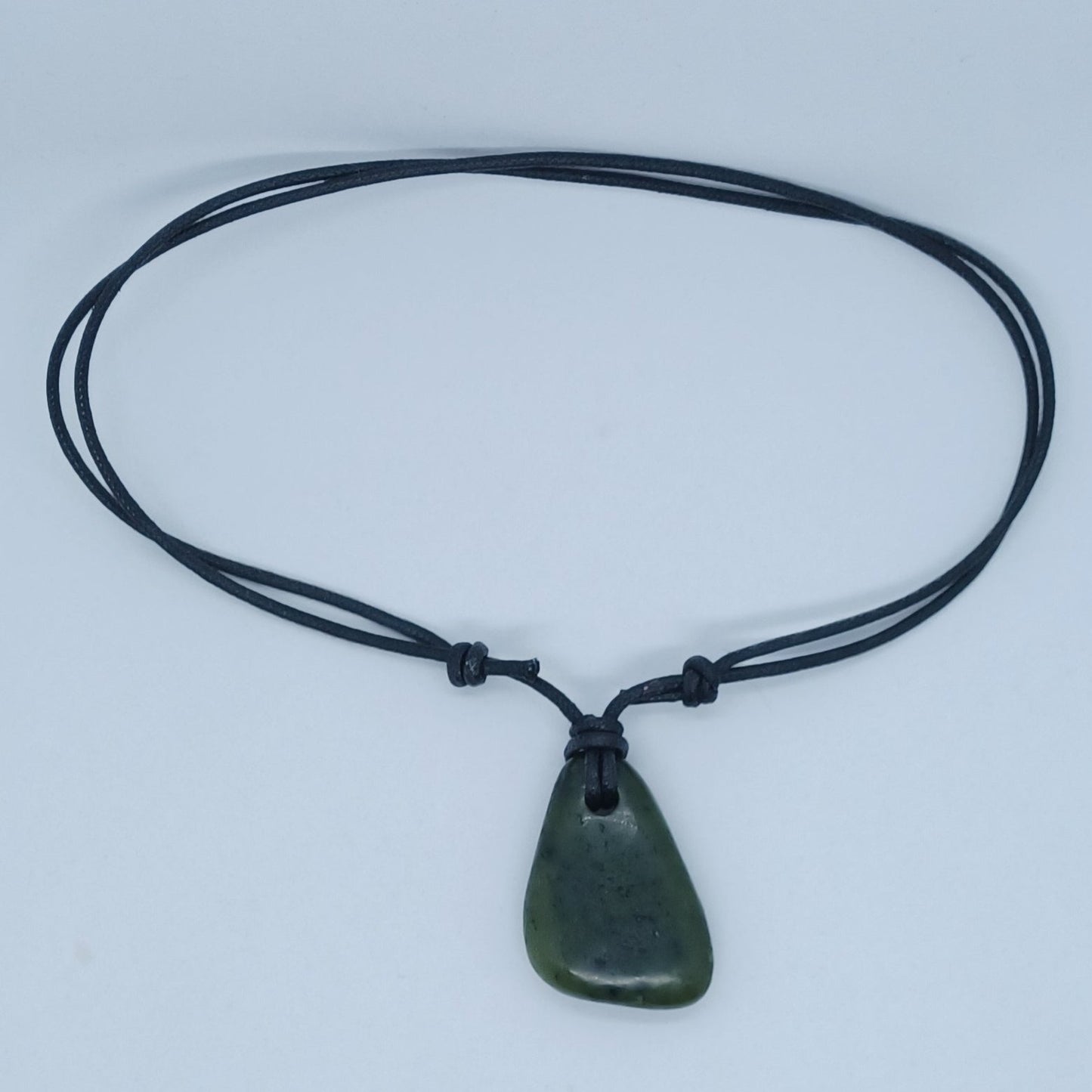 Nephrite Jade triangle pendant necklace