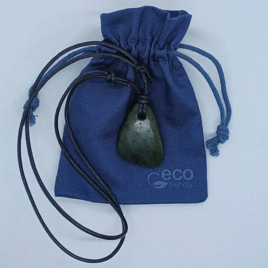 Nephrite Jade triangle pendant necklace