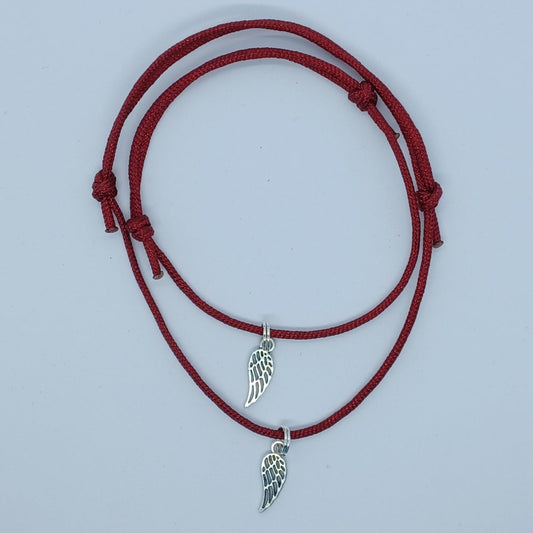 Angel wing anklet and bracelet set