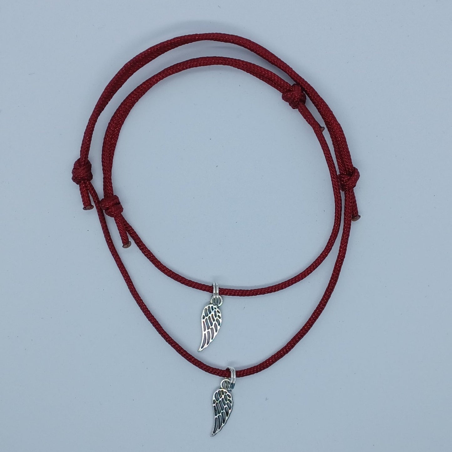 Angel wing anklet and bracelet set